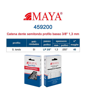 Catena Per Motosega MAYA 459200 MY50RG S/C L/P 3/8" .050" 1.3mm Maglie 40