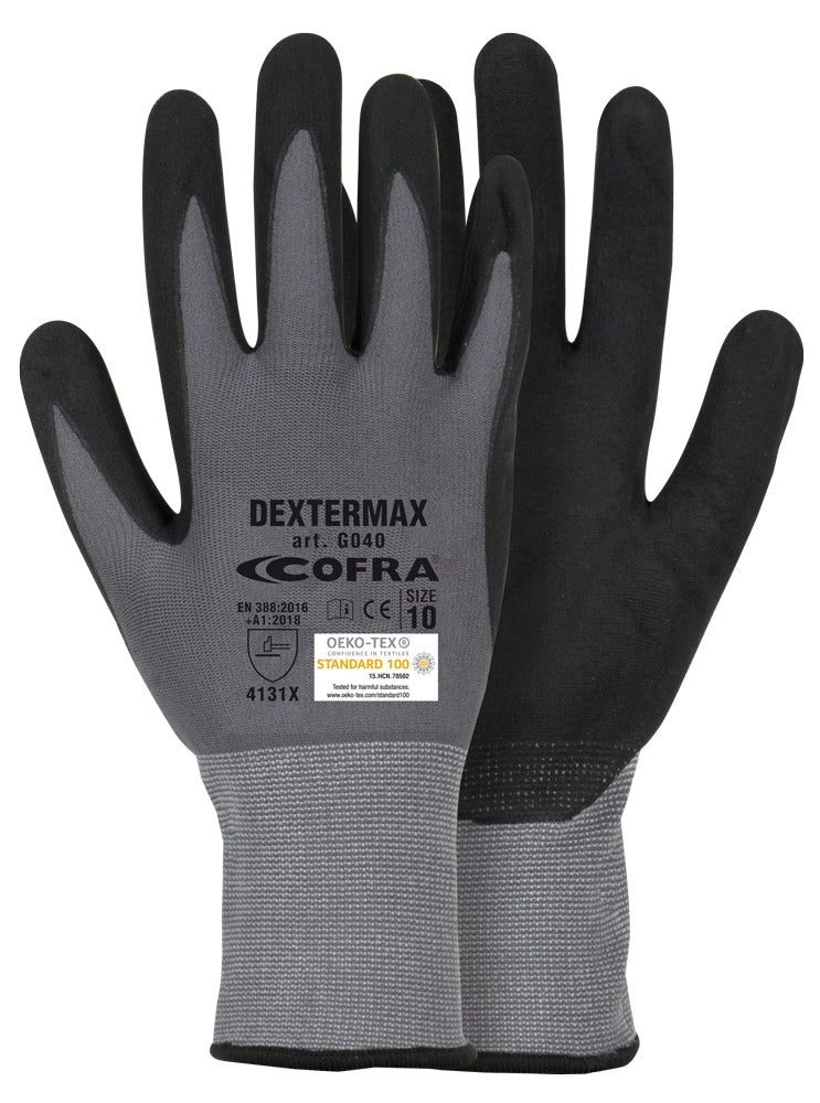 Guanti Da Lavoro In Nitrile Con Fodera Idrorepellente Cofra DEXTERMAX G040-D100