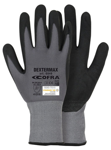 Guanti Da Lavoro In Nitrile Con Fodera Idrorepellente Cofra DEXTERMAX G040-D100