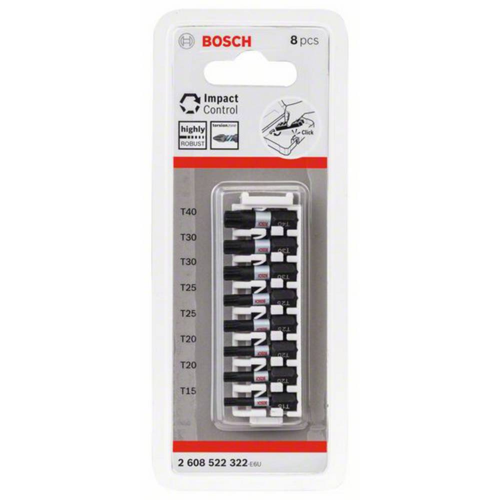 Set Di Bit Inserti Impact Control Torx® 8 Pezzi Bosch 2608522322