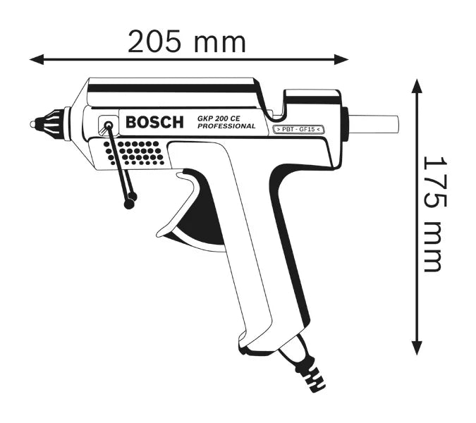 Pistola Incollatrice Bosch GKP 200 CE Per Colla A Caldo Ø 11mm - 0601950703