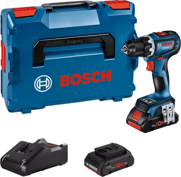 Bosch GSR 18V-90 C Cordless Drill Driver + 2x 4.0 Ah Li-Ion Batteries + Charger + L-BOXX 136 Case - 06019K6005 