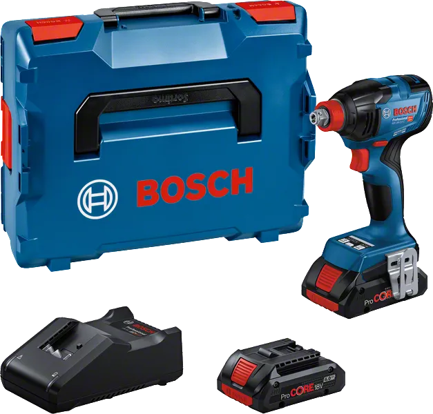 Avvitatore A Massa Battente Bosch GDX 18V-210 C Professional + 2 Batterie ProCORE18V 4.0Ah + Caricabatterie + Valigetta L-BOXX 136 - 06019J0203