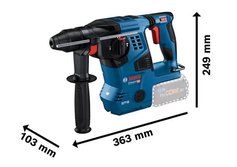 Martello Perforatore A Batteria Tassellatore Bosch GBH 18V-28 C Professional 3,3J In Valigetta L-BOXX 238 - 0611920001