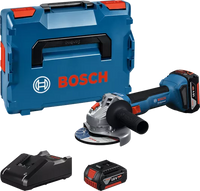 Smerigliatrice Angolare A Batteria Bosch GWS 18V-8 Professional 18V 125mm 800W + 2 Batterie Da 4,0Ah + Caricabatterie + Valigetta L-BOXX - 06019N9002