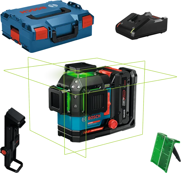 Livella Laser Bosch Expert EXLL18V-120-33CG A 3 Linee Verdi Con Batteria + Caricabatteria In Valigetta L-BOXX - 0601065B00