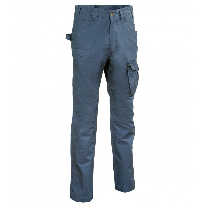 Pantaloni da Lavoro Multitasche Cofra Kalamata 100% Cotone V477-0 Colore Avio