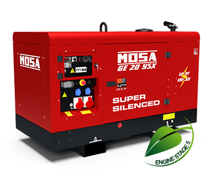 NOLEGGIO Gruppo Elettrogeno Generatore Diesel MOSA GE 20 YSX SUPER SILENZIATO 16kW