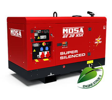 NOLEGGIO Gruppo Elettrogeno Generatore Diesel MOSA GE 20 YSX SUPER SILENZIATO 16kW