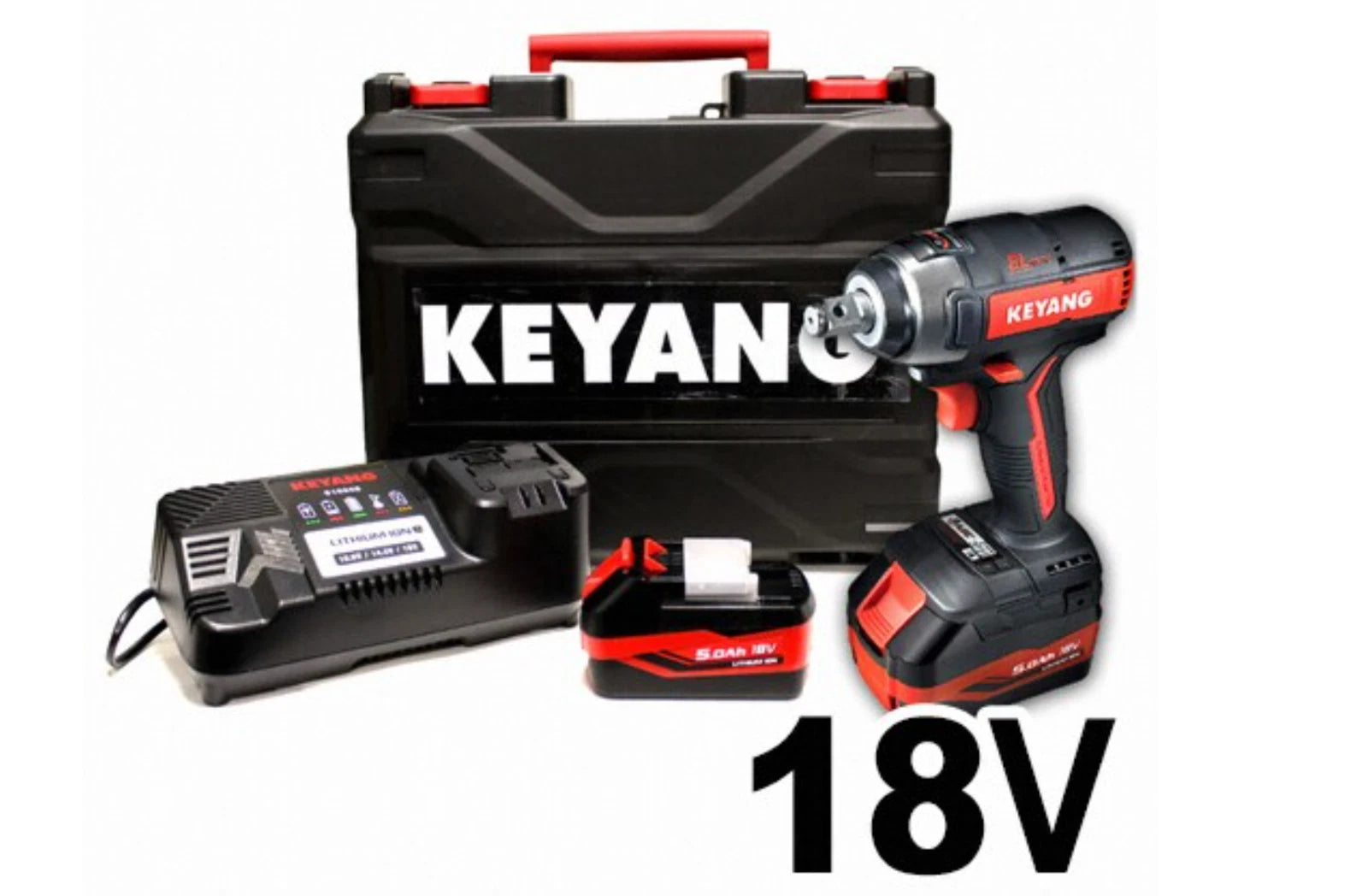 Avvitatore A Impulsi A Batteria Keyang IW18BLA Con Batterie Da 5.0Ah + Caricabatterie In Valigetta