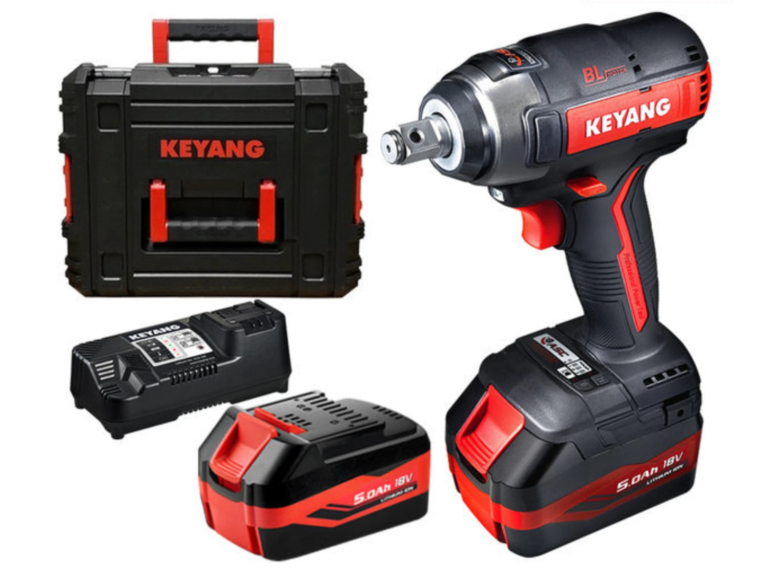 Avvitatore A Impulsi A Batteria Keyang IW18BLA Con Batterie Da 5.0Ah + Caricabatterie In Valigetta